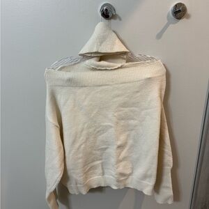 SHEIN Off-the-Shoulder Cream Sweater